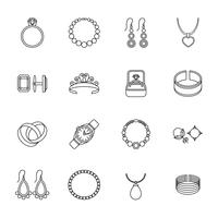 Jewelry icon outline vector