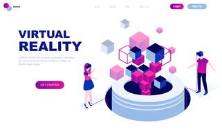 Modern flat design isometric concept of Virtual Augmented Reality vector