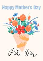 Happy Mothers Day. Women and flowers. vector