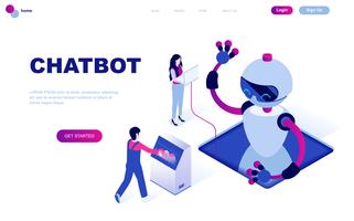 Modern flat design isometric concept of Chat Bot and Marketing vector