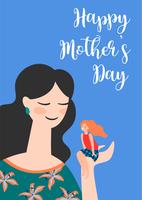 Happy Mothers Day. Women and child. vector