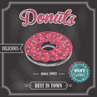 Donut retro poster vector