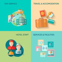 Hotel service composition set vector