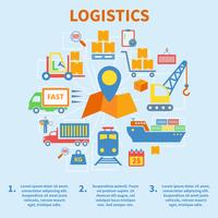 Logistic infographic icons flat vector