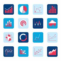 Business chart icons vector