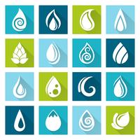 Set of water drops icons vector