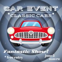 Retro car event poster vector