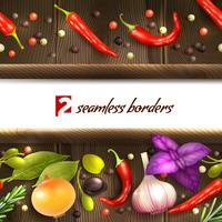 Herbs and spices border vector