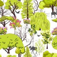 Forest tree sketch seamless vector