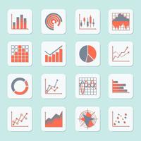 Business chart icons vector