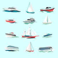 Boats icons set vector