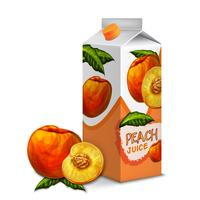 Jugo de paquete de durazno vector