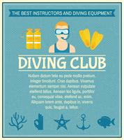 Diving club poster vector