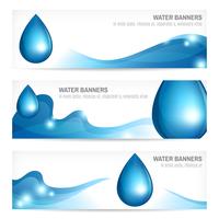 Set of water banners vector