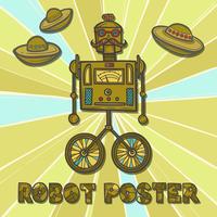 Hipster robot design vector