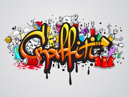 Composición graffiti de personajes. vector