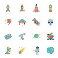 Space icons set vector