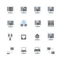 Conjunto de iconos de hosting vector