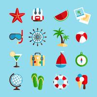 Holiday vacation icons set vector