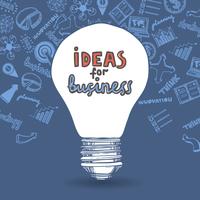 Lightbulb and drawing business strategy vector