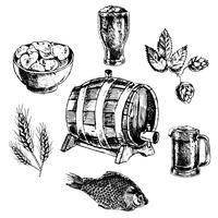 Conjunto de iconos de cerveza vector