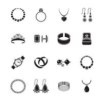 Icono de joyería negro vector