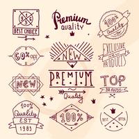 Emblema retro de calidad premium vector