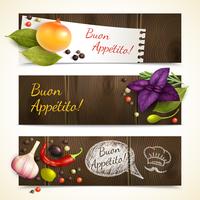 Herbs and spices banners horizontal vector