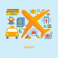 Airport icon flat vector