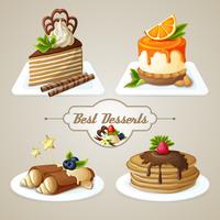 Sweets dessert set vector