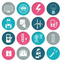 Electricity power icons set vector