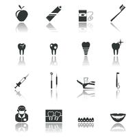 Dental icons black vector