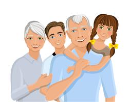 Grandparents and grandchildren vector