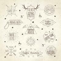 Coffee retro emblem set vector