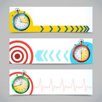 Stopwatch banners horizontal vector