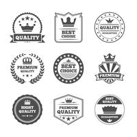Crown labels icon set