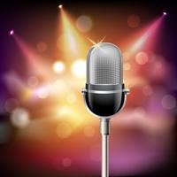 Retro microphone background vector