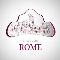 Rome city emblem vector