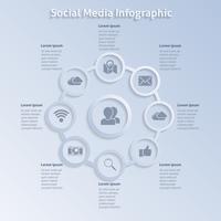 Diseño infográfico de redes sociales. vector