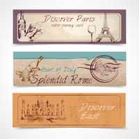 World landmark banners vector