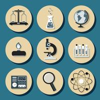 Chemistry flat icons vector