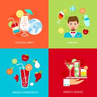 Cocktail  icons set vector