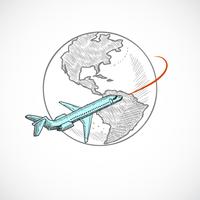 Iconos de aviones globo vector