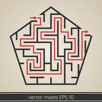 Maze labyrinth with solution vector