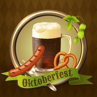 Cartel de Octoberfest de las tazas de cerveza vector