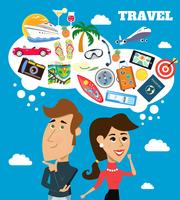 Travel dreams scene vector