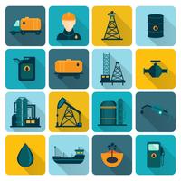 Oil Industry Flat Icons vector