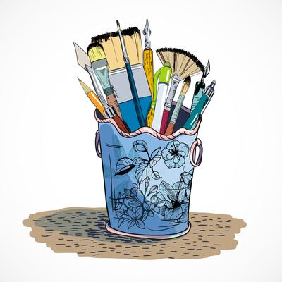 Drawing tools  holder sketch