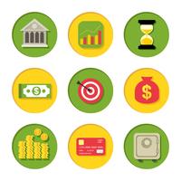 Conjunto de iconos financieros vector