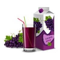 Grape juice set vector